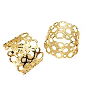 Brass <b>Large</b> Leaf Design Napkin <b>Ring</b> Gold Platted Napkin <b>Rings</b> - Product Image 3