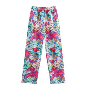 Women's <b>Winter</b> Velvet Lace Flat Front Printed High Waist Straight <b>Trousers</b> Sexy Apparel Pant/<b>Trouser</b> - Product Image 2