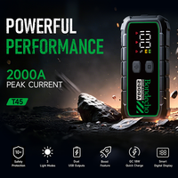 Démarreur portable à charge rapide 2000A, batterie externe USB 20000mAh - Booster de batterie de voiture 12V avec lampe torche LED pour moteurs 8.5L essence/6.0L diesel