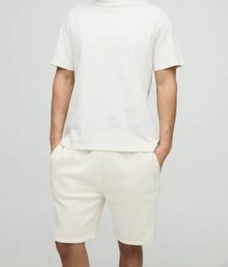 Pantalones cortos informales de fitness de verano de último diseño para hombre, conjunto de cuello redondo, Color blanco, manga corta, ajuste Regular, ropa de entrenamiento arruinadora - Product Image 4