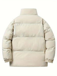 Chaqueta acolchada de invierno para hombre superventas, nueva llegada, chaqueta de cuero impermeable personalizada, decoración de piel de talla grande, servicio OEM - Product Image 5