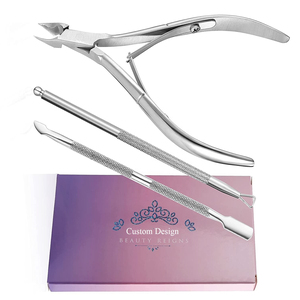 กรรไกรตัดเล็บโพไดอะทริสต์แบบมืออาชีพชุดอุปกรณ์ทำเล็บ3ชิ้นสแตนเลสเป็นมิตรกับสิ่งแวดล้อมพร้อมที่กำจัดหนังกำพร้า - Product Image 1