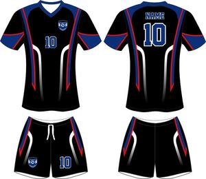 Uniforme de Fútbol Personalizado de Alta Calidad para Hombre, 100% Poliéster, Cuello Redondo, Manga Corta, Color Sólido, Logotipo Frontal, Secado Rápido, Elástico - Product Image 6