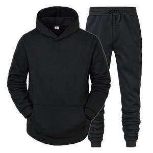 Winter Heavyweight Solid Fleece Comfortable Track Suit Unisex Hooded <b>Jacket</b> Sweatpants Set for Men <b>Women</b> - Product Image 3