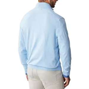 Sweat-shirt zippé Streatwear de couleur unie pour homme avec fermeture éclair quart - Product Image 3