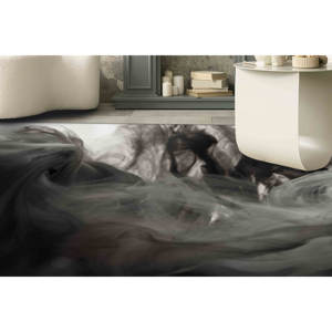 Tapis à effet fumé : Décoration moderne pour salon noir et gris, tapis imprimé, tapis à poils doux - Product Image 2