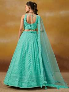 สูงตามความต้องการ lehenga choli กับงานปักลำดับสำหรับการเฉลิมฉลองเทศกาล lehenga choli - Product Image 6