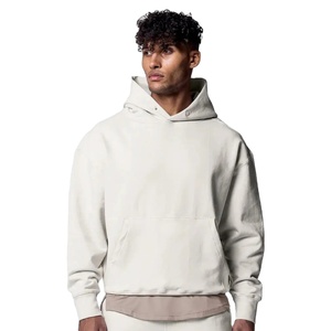 Sweat-shirt à capuche vierge surdimensionné pour hommes, couleur unie, simple, logo personnalisé, haute qualité, lourd - Product Image 6