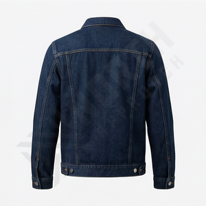 Veste en jean personnalisée pour homme, simple boutonnage, manches longues, col rabattu, impression graphique sur le devant, style streetwear - Product Image 2