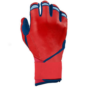 Premium Quality Custom <b>Red</b> & Blue Leather <b>Long</b> Cuff Baseball Batting <b>Gloves</b> Customized Leather Palm Softball Batting <b>Gloves</b> - Product Image 4
