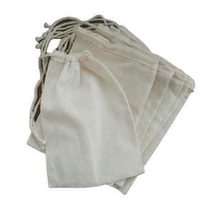 Bolsa con cordón de algodón personalizada Bolsa de compras sostenible elegante de lujo con logotipo cuidadosamente elaborado para la venta - Product Image 1