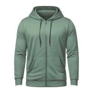 Fabricants de sweats à capuche de haute qualité pour hommes et femmes sans ficelle surdimensionné 50% polyester 50% coton sweat à capuche à fermeture éclair complète - Product Image 4