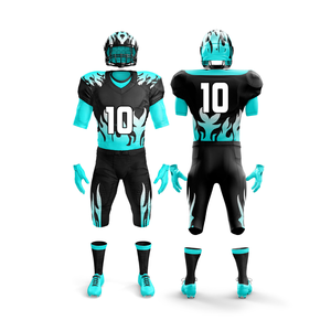 Uniformes de Jersey de Poliéster Personalizados de Fábrica, Conjunto de Fútbol Americano para Adultos, Sublimación Azul, Manga Corta, Talla Grande - Product Image 5