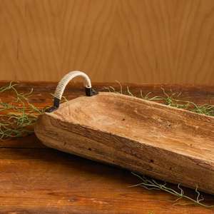 Bandeja de madera rústica con asas de cuerda Calidad duradera Ensalada Cupcakes Aperitivos Caramelos Plato Bandejas decorativas Bandeja al por mayor Ventas - Product Image 2