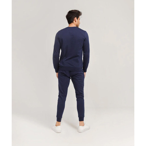 Ensemble de survêtement homme personnalisé avec logo, coupe ajustée, pour l'hiver, en coton 100% confortable, idéal pour le sport et l'entraînement en salle de sport - Product Image 2