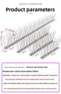 Rắn thép không gỉ ngoài trời chim gai thân thiện với môi trường vô hại Windproof Dễ dàng cài đặt chống chim bồ câu kiểm soát cho mái nhà - Product Image 3