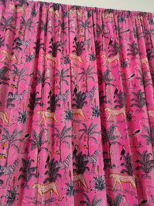 Hecho a mano moderno Boho Hippie estampado Rosa terciopelo cortinas Hotel decorativo algodón ventana sombra indio estilo Vintage - Product Image 2