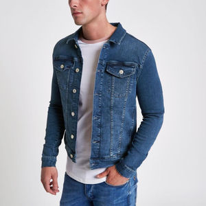 Veste en jean à manches longues de haute qualité OEM 2025 pour hommes/Veste en jean boutonnée pour hommes avec broderie personnalisée pour hommes vente en gros - Product Image 2