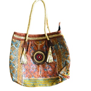 Bolso Banjara hecho a mano indio para mujer, bolso de hombro de algodón bordado Vintage de lujo personalizado para compras nocturnas, Material de tela - Product Image 2