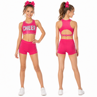 Ensemble d'uniformes de cheerleading personnalisés entièrement sur mesure, tenue d'entraînement avec strass et sublimation, sans minimum de commande, ensemble d'entraînement de cheerleading