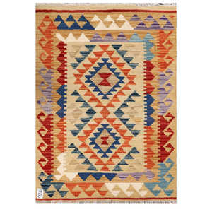 Alfombra Kilim de Maimana, Afganistán, 115 x 81 cm, Producto para Colgar en la Pared - Product Image 1
