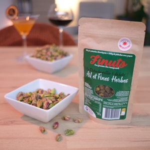 Finuts Pistacchi Artigianali Francesi Asciutti, Tostati e Sgusciati con Aglio ed Erbe, Senza Additivi, 100% Naturali, 500g, Frutta Secca di Alta Qualità - Product Image 2