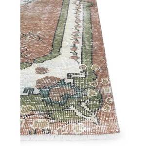 พรมขนสัตว์ถักมือสีน้ำตาลเบจวินเทจ รุ่น Pae-1309 สำหรับทางเข้าบ้าน ห้องนั่งเล่น ห้องนอนวัยรุ่น ลายเหรียญรูปสี่เหลี่ยมผืนผ้า - Product Image 4