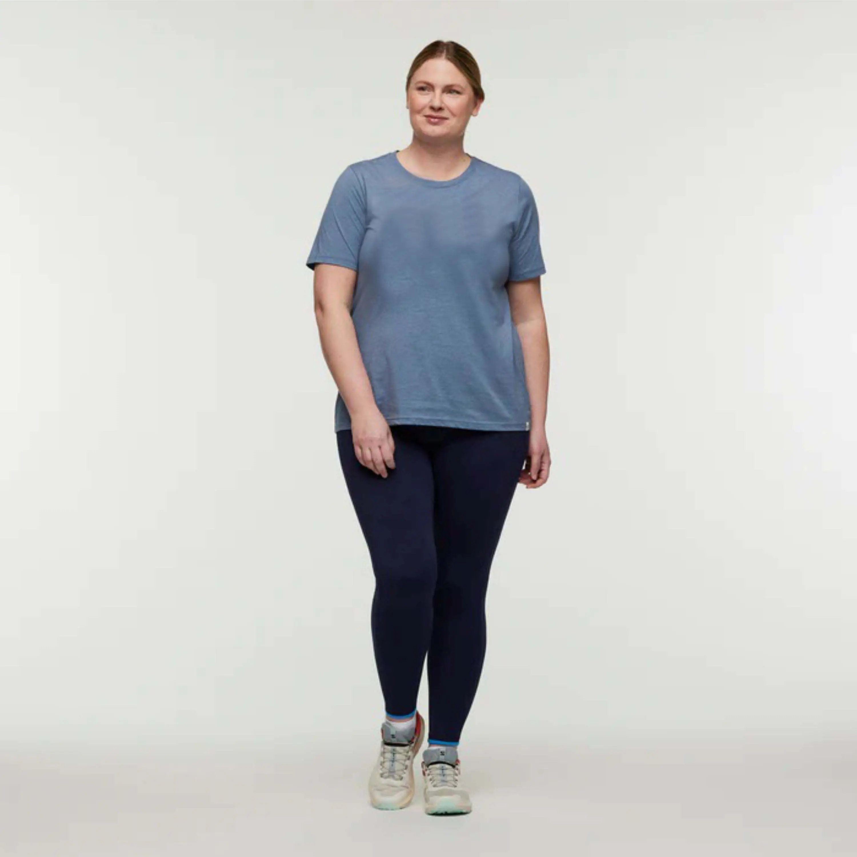 Plus Size Basic T-Shirt for Women - Comfort Stretch, Side Rushing for a Flattering Fit, Available in Extended Sizes