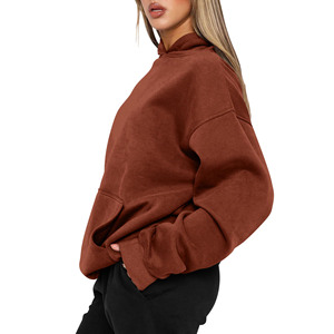 Sudaderas con capucha bordadas personalizadas con figuras de hombros caídos para mujer Unisex 100% algodón Streetwear sudaderas con capucha de punto para mujer - Product Image 5