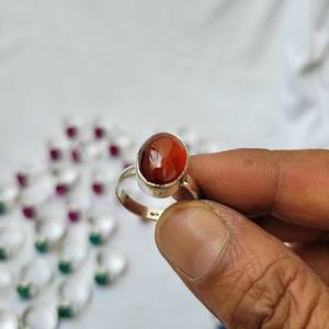 Bague en pierre précieuse de grenat rouge de qualité supérieure, artisanat en cristal naturel, vente en gros, pour cadeau de mariage - Product Image 4