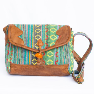 Sac à main portable de luxe pour femme, style vintage bohème, en coton et cuir, avec broderie, confortable et élégant - Product Image 5