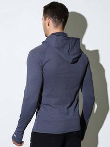 Mens regular sleeves fitted fitness <b>hoodie</b> <b>gym</b> wear for workout training bodybuilding performance - Product Image 3