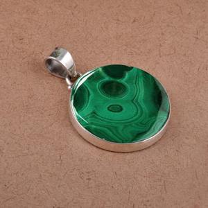 Colgante de Plata de Ley 925 para mujer, forma de malaquita, piedra preciosa chapada en oro, regalo de boda perfecto, colgantes finos estampados, dijes - Product Image 3