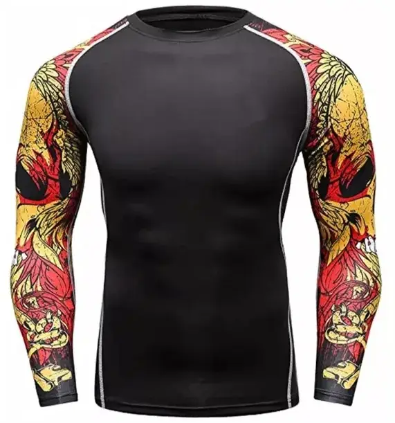 Meilleure qualité plaine MMA à manches longues rush guard pour hommes usine vente directe sublimé Rash Guard avec sur mesure