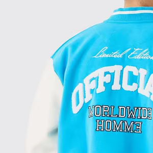 แจ็กเก็ตเบสบอลสำหรับผู้ชายเสื้อแจ็กเก็ตกันหนาวแบบลำลองปกตั้งมีหลายสี - Product Image 5