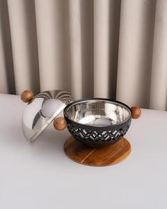 Nouvelles casseroles rondes modernes en acier inoxydable faites à la main, chauffe-plats décoratifs, buffet, fondue - Product Image 4