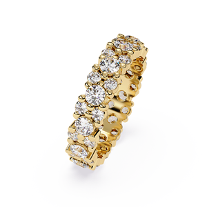 Wholesale 14K Solid Gold <b>Bubble</b> Cluster Full Eternity <b>Wedding</b> Bands Round Cut Lab Grown Diamond Rings For Women Fine Jewelry - Product Image 3