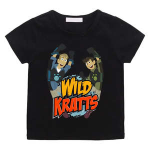 T-shirt pour enfants Wild Kratts, dessin animé, pour garçons, 100% coton jersey, logo personnalisé, motif animalier, tissu tricoté - Product Image 3