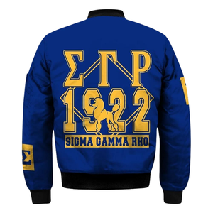 Veste en satin bleu royal et or SGRho Sigma Gamma Rho, vêtements pour femmes de la sororité grecque, brodée, 1922 - Product Image 2