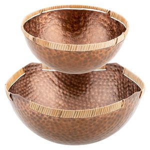 Juego de 2 cuencos de cobre para servir alimentos de diseño elegante, cuenco de cobre de calidad de lujo para utensilios de cocina, cuenco para servir alimentos - Product Image 2