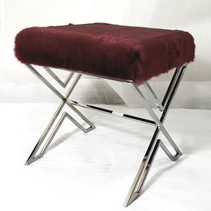 Tabouret Duo en fourrure de style croisé avec tissu en fourrure confortable pour les sièges utilisés dans les bureaux à domicile et les restaurants disponibles en différentes couleurs - Product Image 6