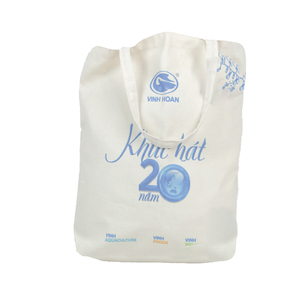 Bolso de lona impermeable blanco superior ODM de alta calidad tamaño 25x35 Vietnam manejado nuevo OEM para canción de 20 años para ir de compras - Product Image 1