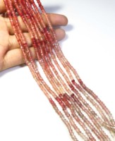 Perles rondes en labradorite rouge Andesine, facettées naturelles, 4 mm, briolette, certifiées CNAS, diamètre du trou 0,45-0,50 mm, pierres précieuses en vrac
