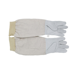 Gants d'apiculture en cuir de grain de peau de vache anti-piqûre de haute qualité avec longue manchette en toile gants de ménage d'apiculture élastiques - Product Image 5