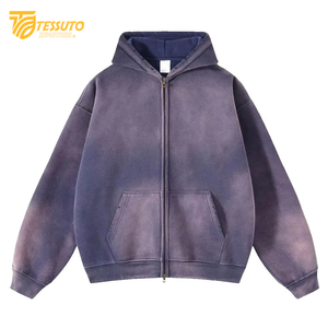 Usine de qualité Logo personnalisé imprimé à capuche poids lourd 100% coton lavage à l'acide conception hiver hommes sweats à capuche tricotés - Product Image 2