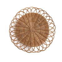 Vente en gros de sets de table ronds en rotin de luxe, résistants à la chaleur, tissés naturellement, pour la décoration de la cuisine, écologiques, faits à la main