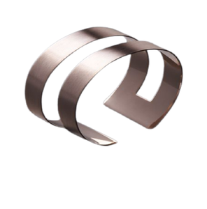 2023 Super Rio Carnival copper <b>bangle</b> Cuffs for Belgium Ladies Textured Woven Copper Tone Open Cuff <b>Bracelet</b> - Product Image 5