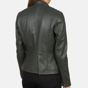 2025 Women's High Quality Genuine <b>Leather</b> Knitted Cotton Filled Windproof Solid Pattern <b>Jacket</b> Wholesale for <b>Winter</b> - Product Image 4