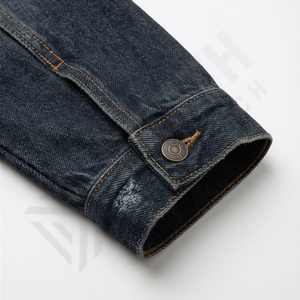 Veste en jean pour femme à col rabattu, manches longues, style vintage, boutonnée, délavée, style streetwear occidental pour homme - Product Image 6