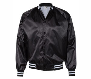 Chaqueta bomber de satén de seda personalizada de talla grande Lisa se puede personalizar chaquetas bomber para hombres chaqueta universitaria de alta calidad - Product Image 1